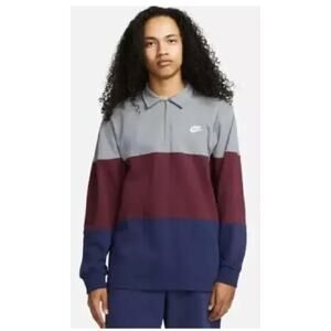 Nike Club Fleece Quarter Zip Polo shirt Mens Size M Loose Fit FB7797 084